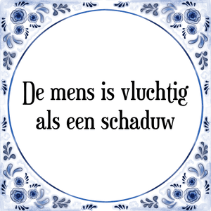 Spreuk De mens is vluchtig
als een schaduw