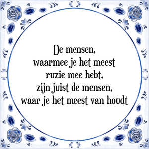 Spreuk De mensen,
waarmee je het meest
ruzie mee hebt,
zijn juist de mensen,
waar je het meest van houdt