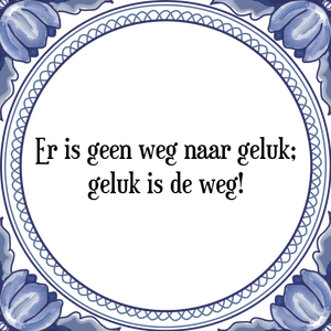 Spreuk Er is geen weg naar geluk;
geluk is de weg!