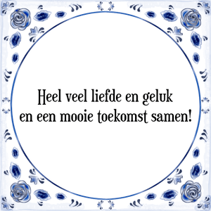 Spreuk Heel veel liefde en geluk
en een mooie toekomst samen!