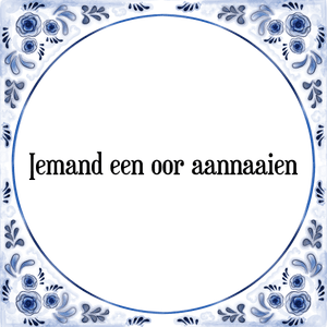 Spreuk Iemand een oor aannaaien