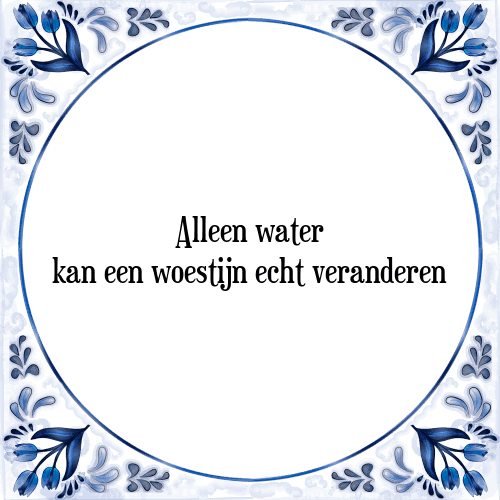 Alleen water kan een woestijn echt veranderen - Tegeltje met Spreuk