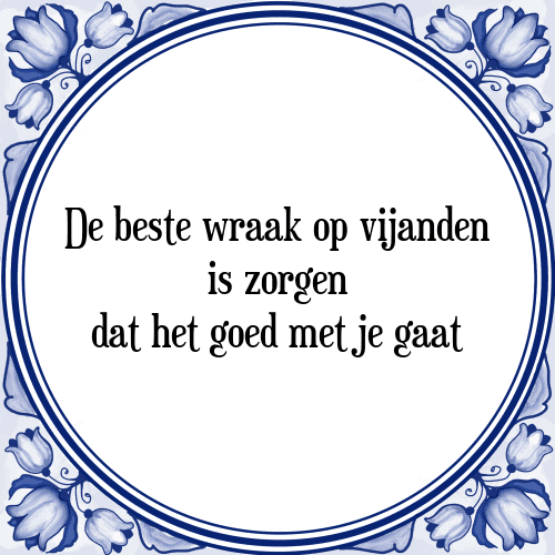 De beste wraak op vijanden is zorgen dat het goed met je gaat - Tegeltje met Spreuk