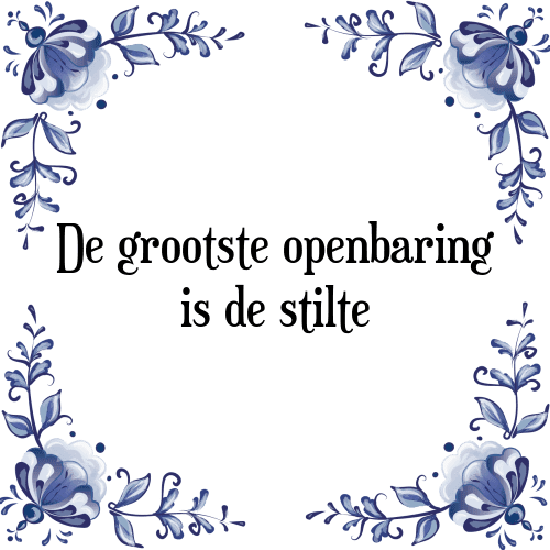 De grootste openbaring is de stilte - Tegeltje met Spreuk