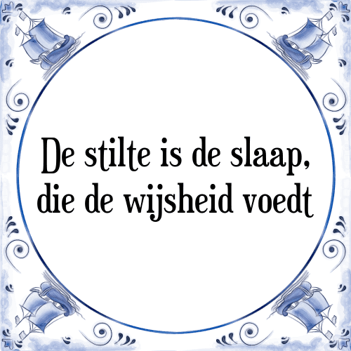 De stilte is de slaap, die de wijsheid voedt - Tegeltje met Spreuk