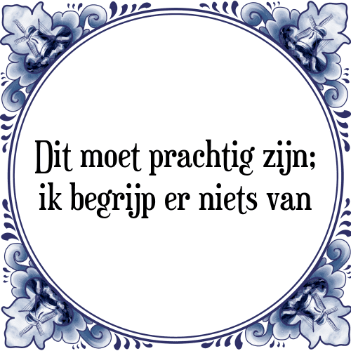 Dit moet prachtig zijn; ik begrijp er niets van - Tegeltje met Spreuk