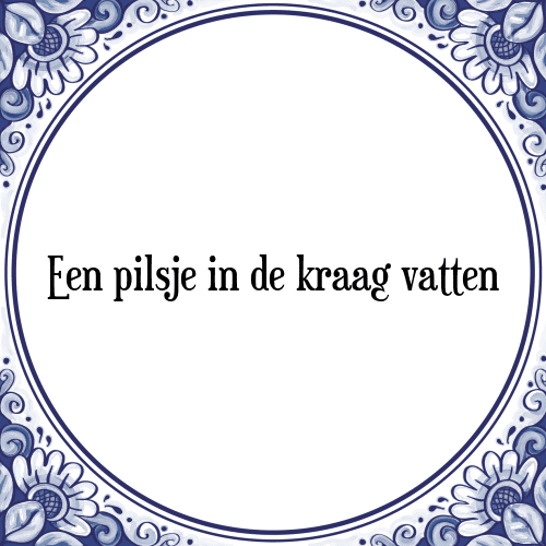 Een pilsje in de kraag vatten - Tegeltje met Spreuk