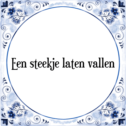 Een steekje laten vallen - Tegeltje met Spreuk