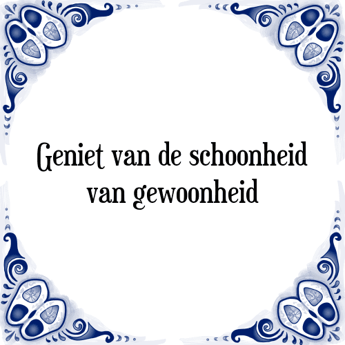 Geniet van de schoonheid van gewoonheid - Tegeltje met Spreuk