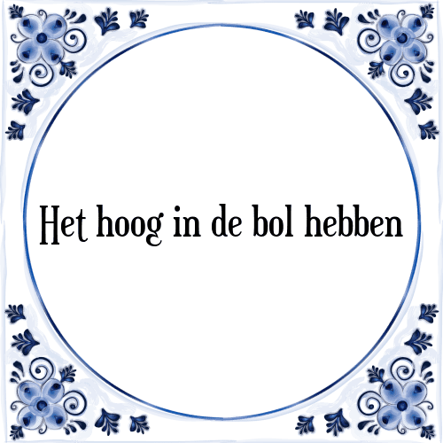 Het hoog in de bol hebben - Tegeltje met Spreuk