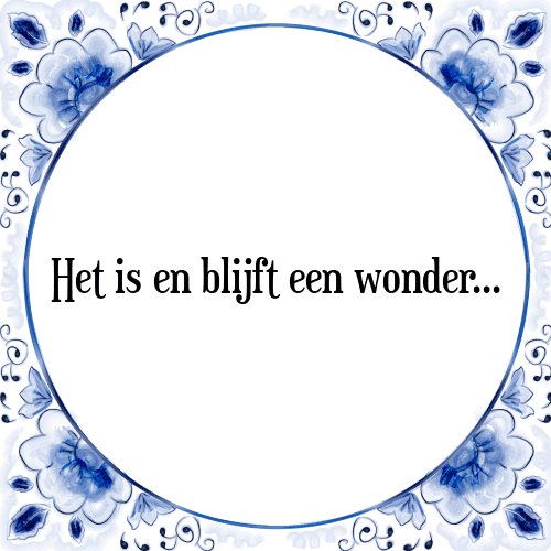 Het is en blijft een wonder... - Tegeltje met Spreuk