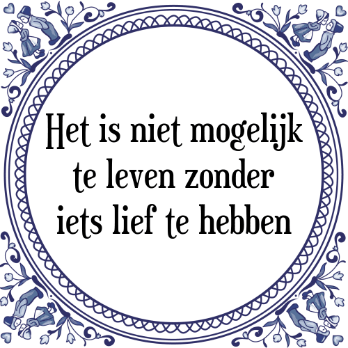 Het is niet mogelijk te leven zonder iets lief te hebben - Tegeltje met Spreuk