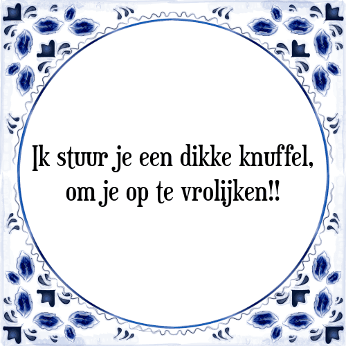 Ik stuur je een dikke knuffel, om je op te vrolijken!! - Tegeltje met Spreuk