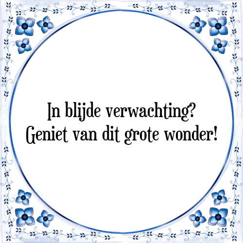 In blijde verwachting? Geniet van dit grote wonder! - Tegeltje met Spreuk