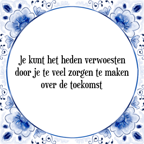 Je kunt het heden verwoesten door je te veel zorgen te maken over de toekomst - Tegeltje met Spreuk