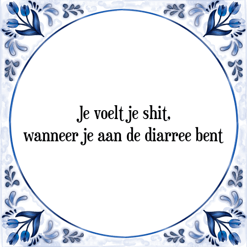 Je voelt je shit, wanneer je aan de diarree bent - Tegeltje met Spreuk