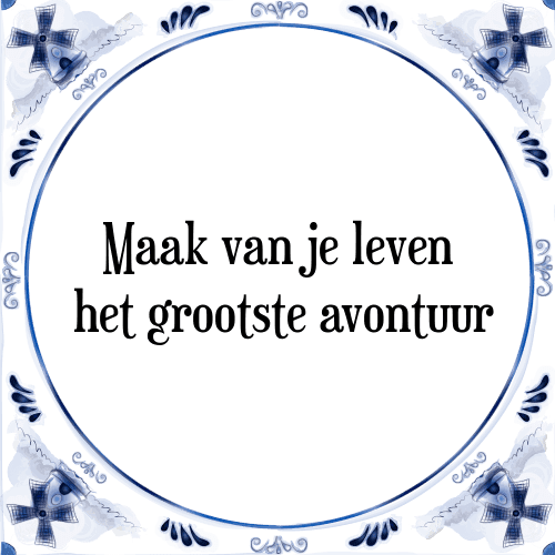 Maak van je leven het grootste avontuur - Tegeltje met Spreuk