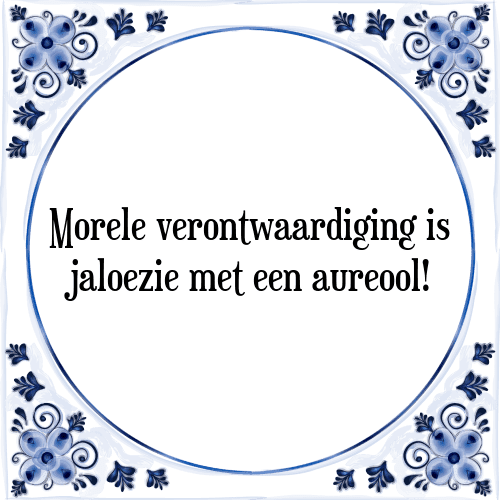 Morele verontwaardiging is jaloezie met een aureool! - Tegeltje met Spreuk