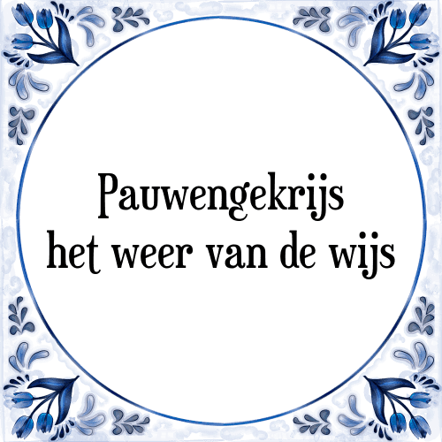 Pauwengekrijs het weer van de wijs - Tegeltje met Spreuk