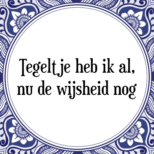 Tegeltje heb ik al, nu de wijsheid nog - Tegeltje met Spreuk