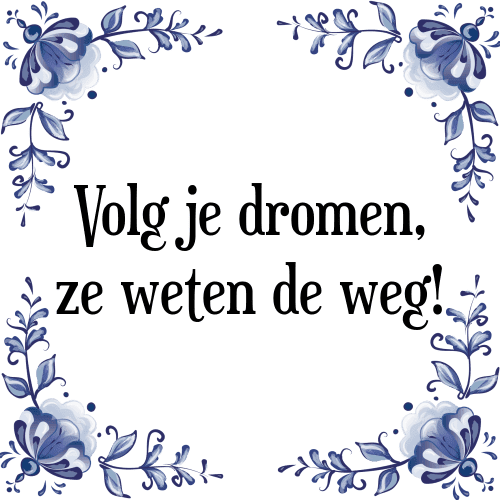 Volg je dromen, ze weten de weg! - Tegeltje met Spreuk