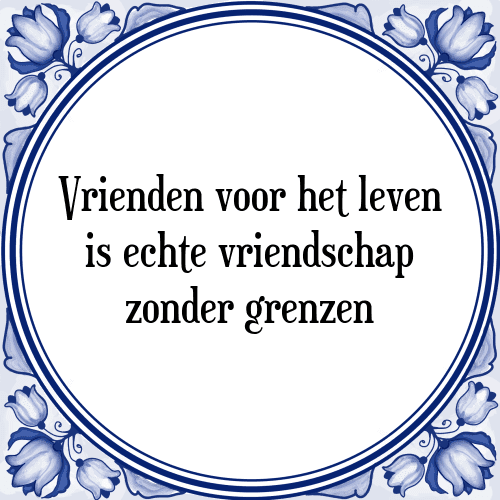 Vrienden voor het leven is echte vriendschap zonder grenzen - Tegeltje met Spreuk