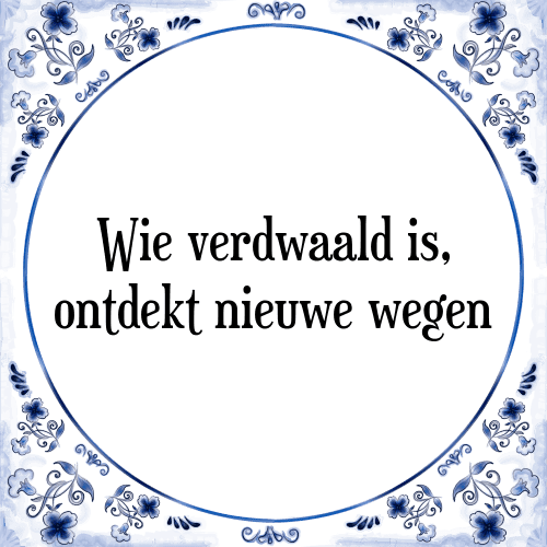 Wie verdwaald is, ontdekt nieuwe wegen - Tegeltje met Spreuk