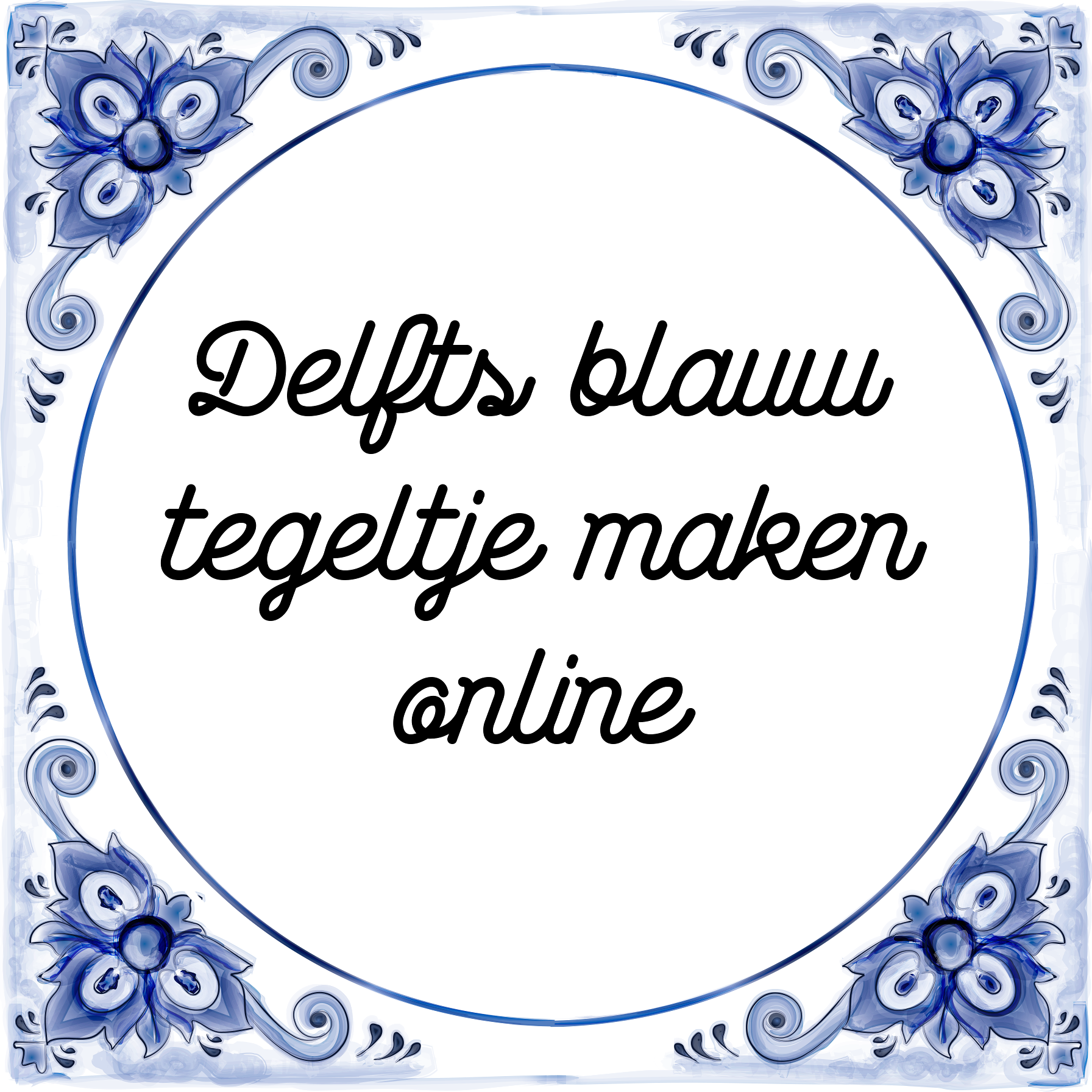 Delfts blauw tegeltje maken online