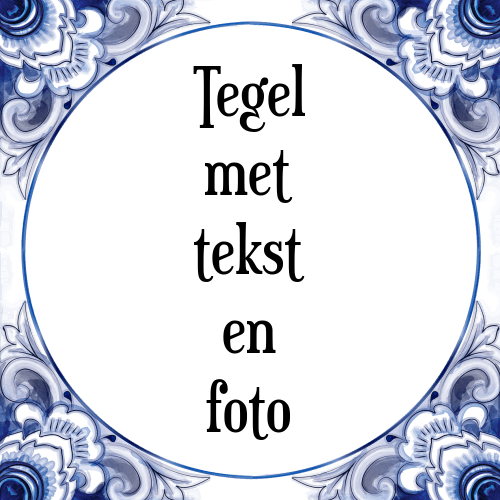 Tegel met tekst en foto